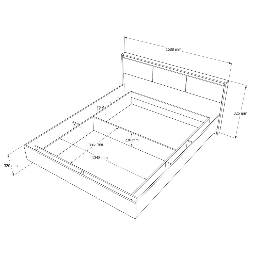 Ліжко двоспальне з підйомним механізмом Еверест Сіті-1600 200,5х168,8х82,6 см Дуб сонома/Графіт (DTM-071086) Львів - фото 11