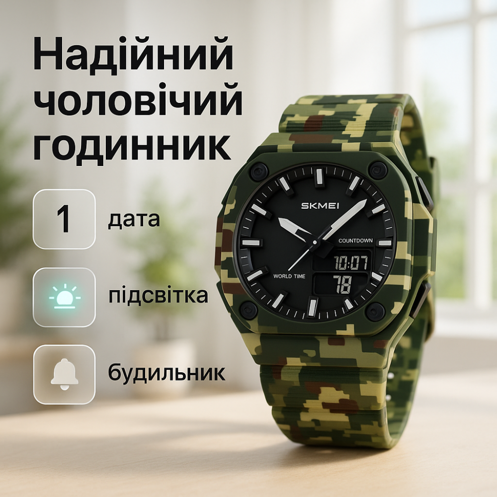 Хорошие мужские часы фирма SKMEI, Модные наручные электронные часы Армейские противоударное RV-70 Львов - изображение 4