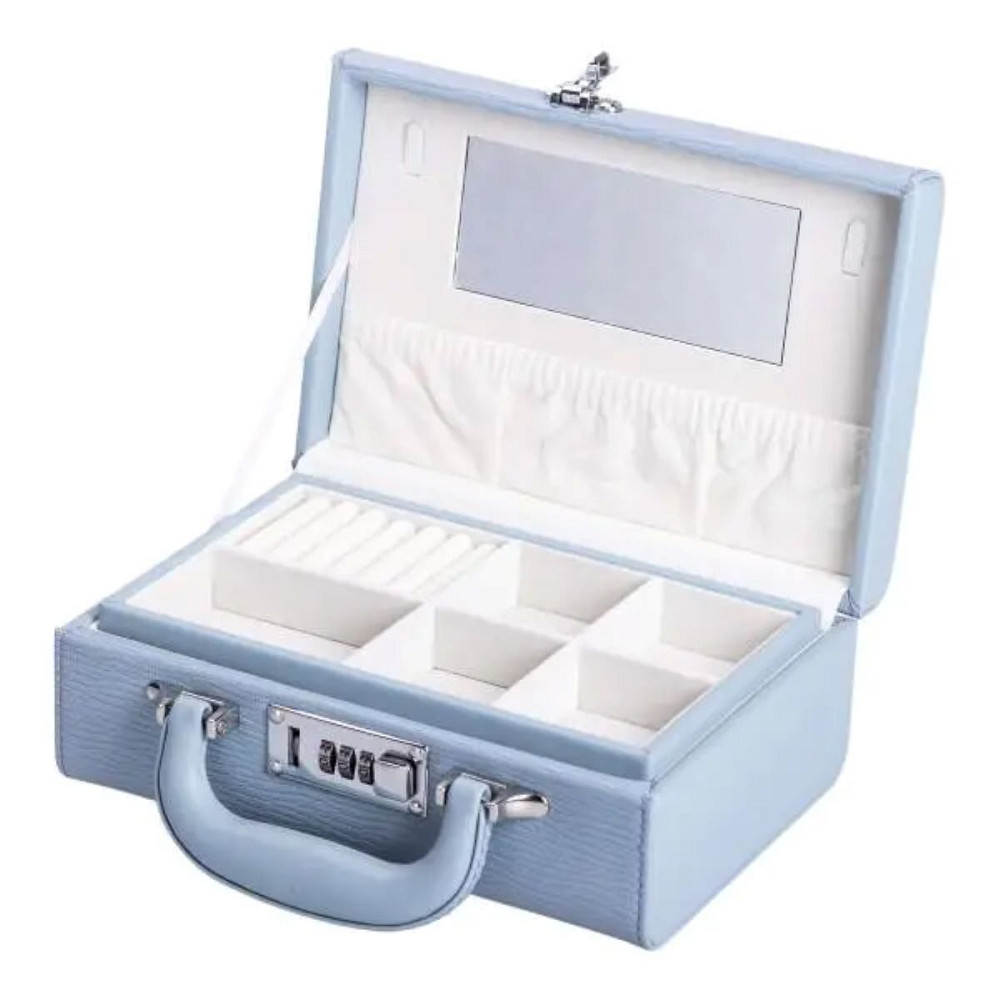 Yiwu Скринька для прикрас з еко шкіри 2 яруси з кодовим замком органайзер для ювелірних виробів Коломыя - изображение 4