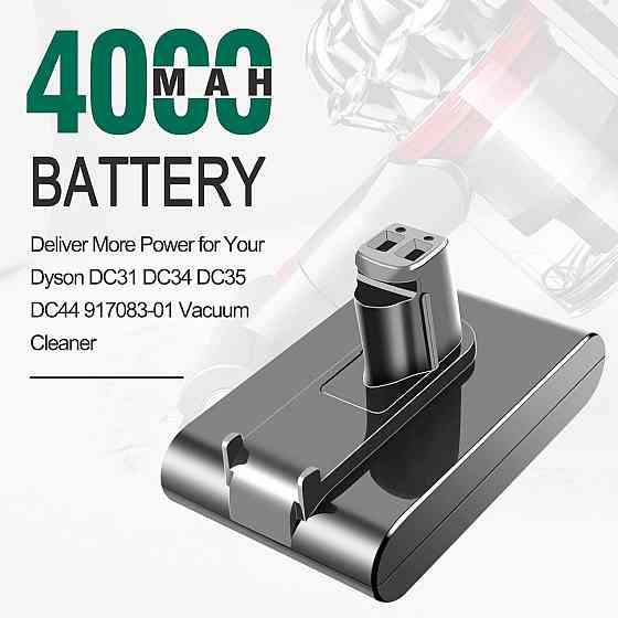Акумулятор для пилососа Dyson DC31, DC34, DC35, DC44 (Type A), 4000 мАг, 22.2 В, змінна літій-іонна батарея 917083-01, Київ