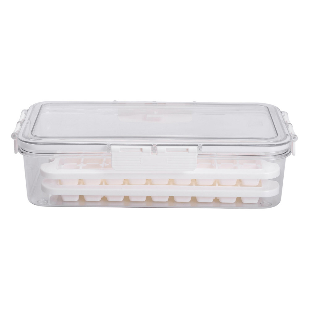 Контейнер для заморозки льоду з кришкою 72 відсіку 30.5х16х7.5 см харчовий контейнер пластиковий Бежевий HP-27-9 Коломия - фото 4