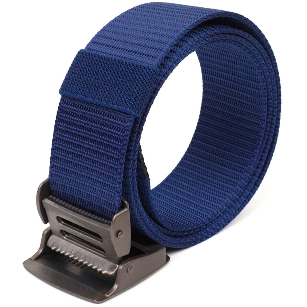 Надійний чоловічий ремінь із металевою пряжкою з текстилю 20596 Vintage Синій Київ - фото 5