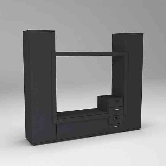 Стенка в гостиную под ТВ Эхо-2, Антрацит, 2160х420х1850 Львов