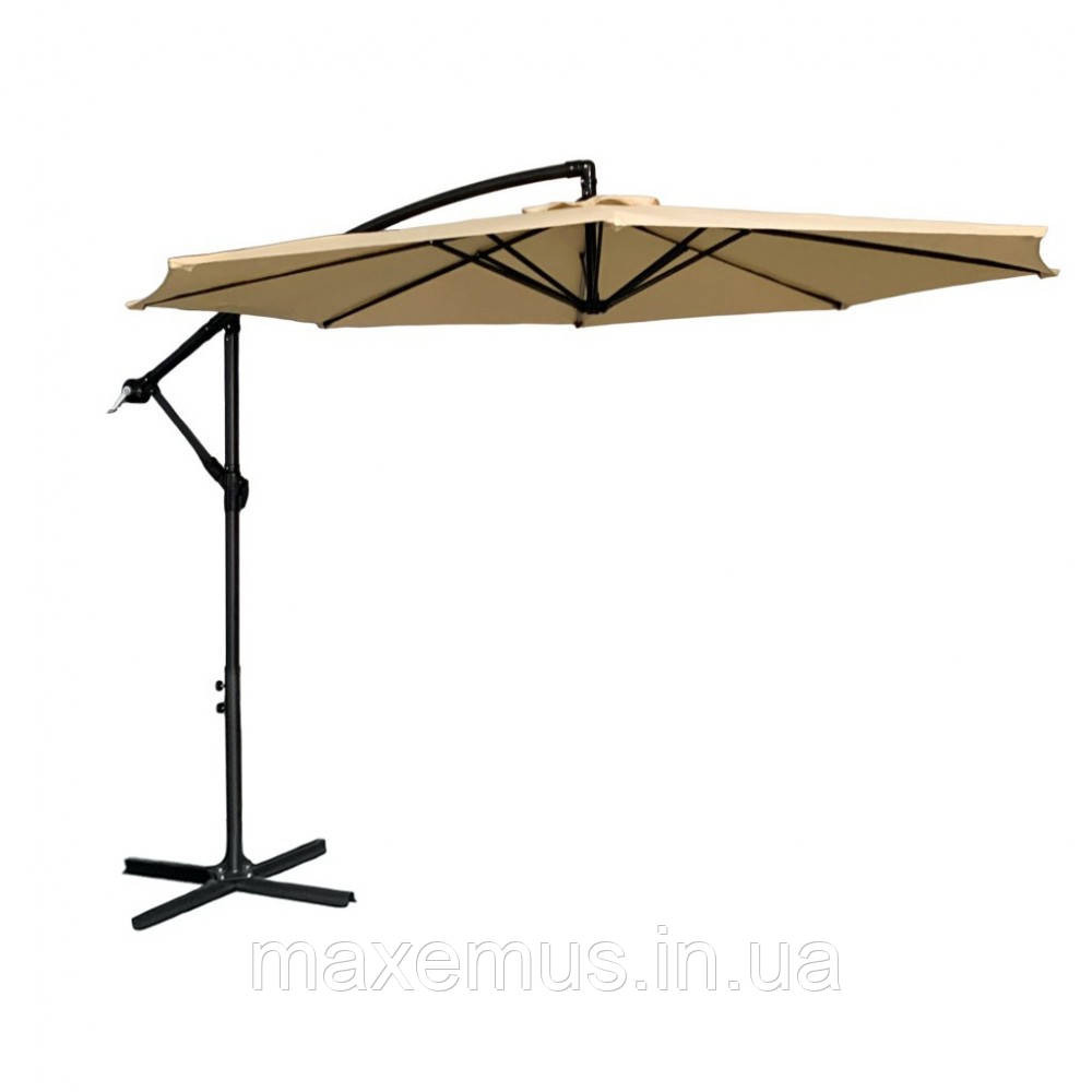 Садовая зонта регулируемая с наклоном Bonro B-7012 Бежевая (3м, 8 спиц) Большой зонт от солнца для террасы и кафе + Чехол Мостиска - изображение 18