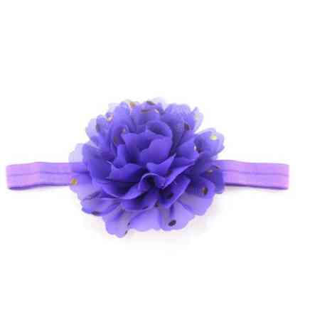 Повязка детская с цветком фиолетовая - окружность 34-48см, диаметр цветка 10см Киев