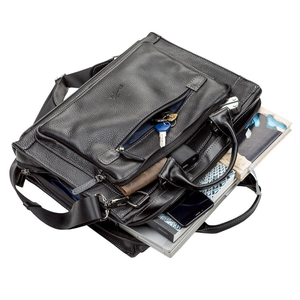 Сумка чоловіча SHVIGEL 11116 шкіряна Чорна Київ - фото 3