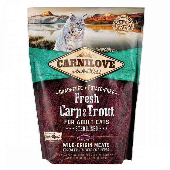 Сухий корм Carnilove Fresh Carp & Trout для стерилізованих котів, риба, 400 г Вінниця
