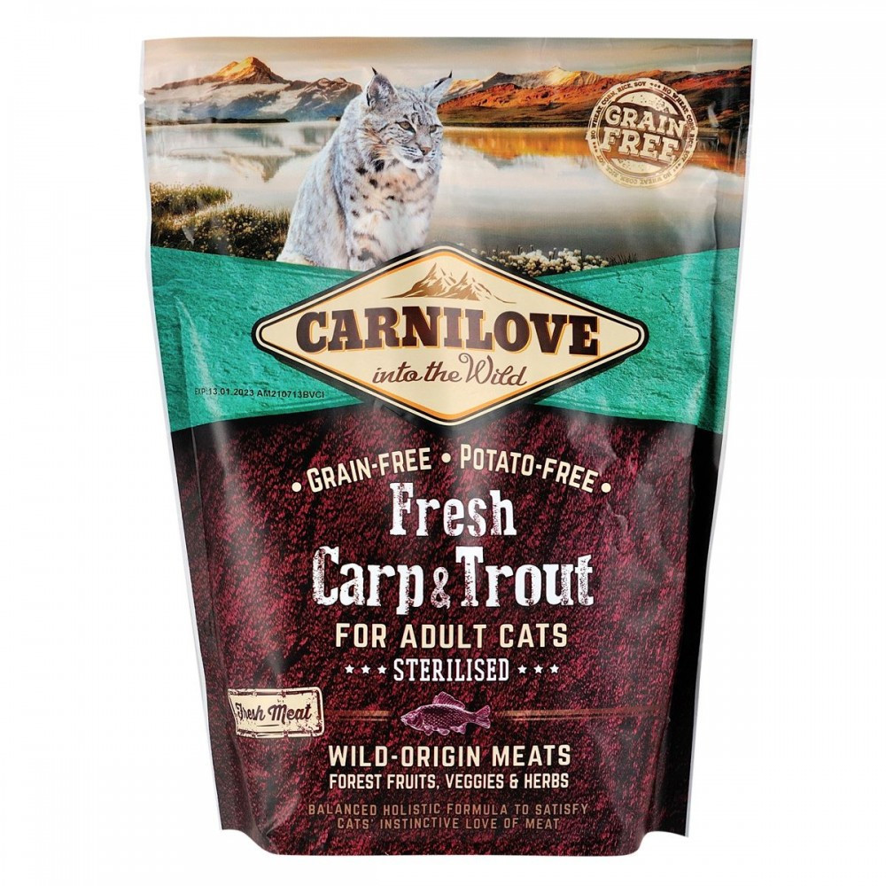Сухой корм Carnilove Fresh Carp & Trout для стерилизованных кошек, рыба, 400 г Винница - изображение 1