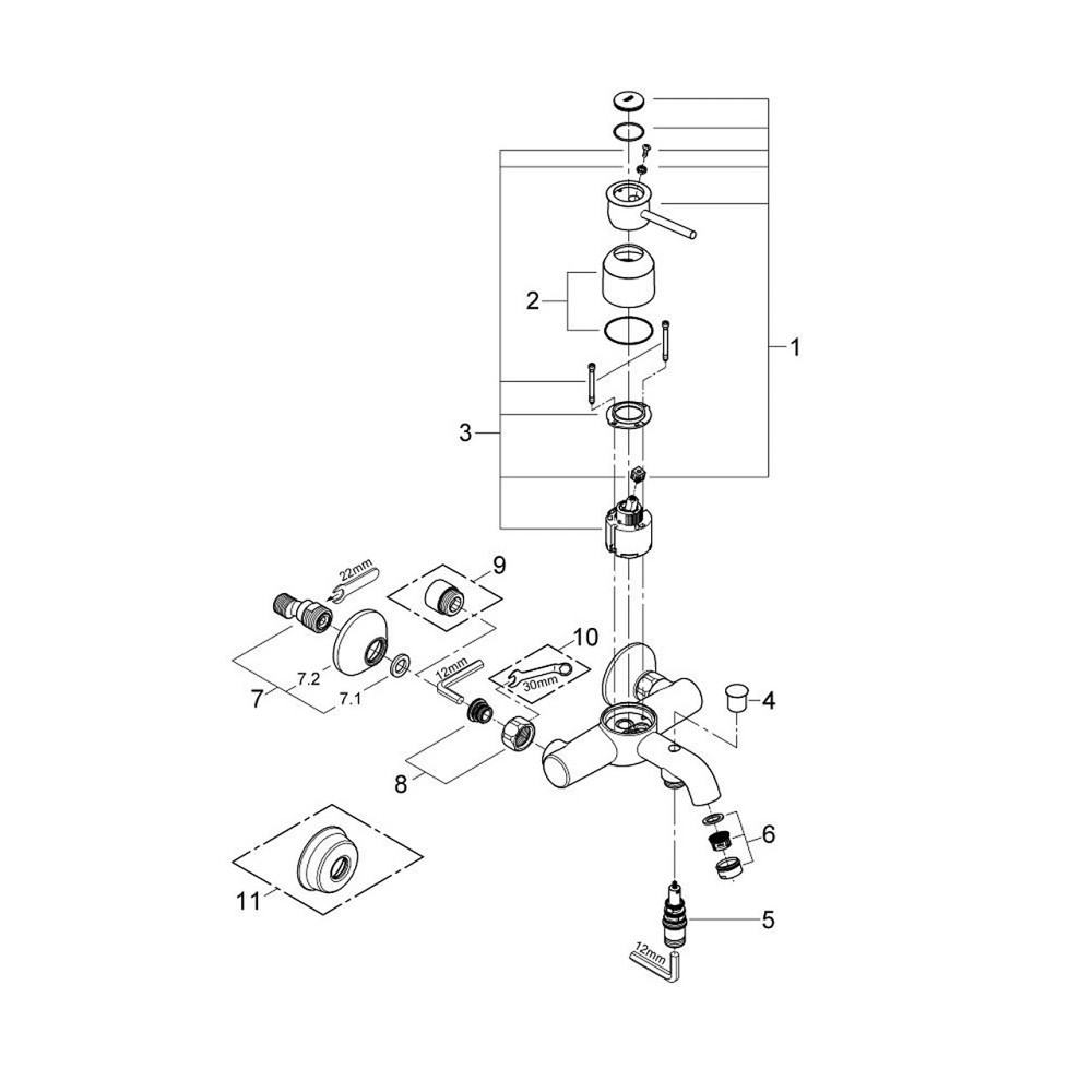 Змішувач для ванни Grohe BauClassic 32865000 хром Київ - фото 3
