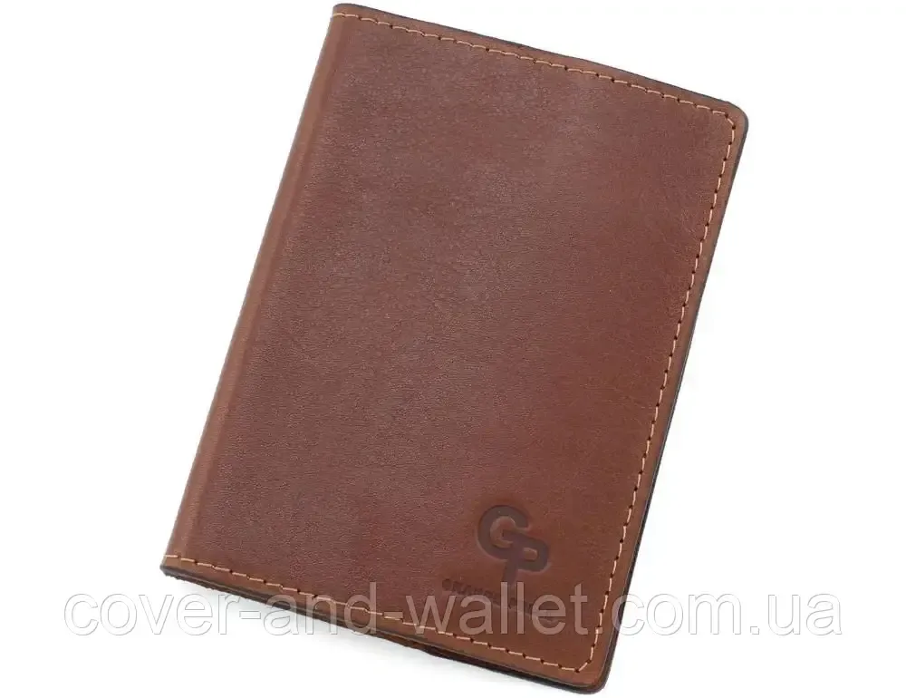 Коричнева обкладинка для закордонного паспорта з гладкої шкіри Grande Pelle 252623 Київ - фото 7