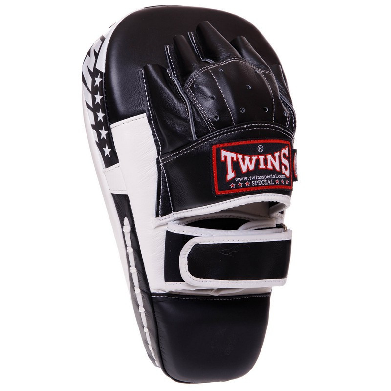 Лапа вигнута для боксу та єдиноборств TWINS PML21 розмір 33x20x12 см чорний-білий Київ - фото 1