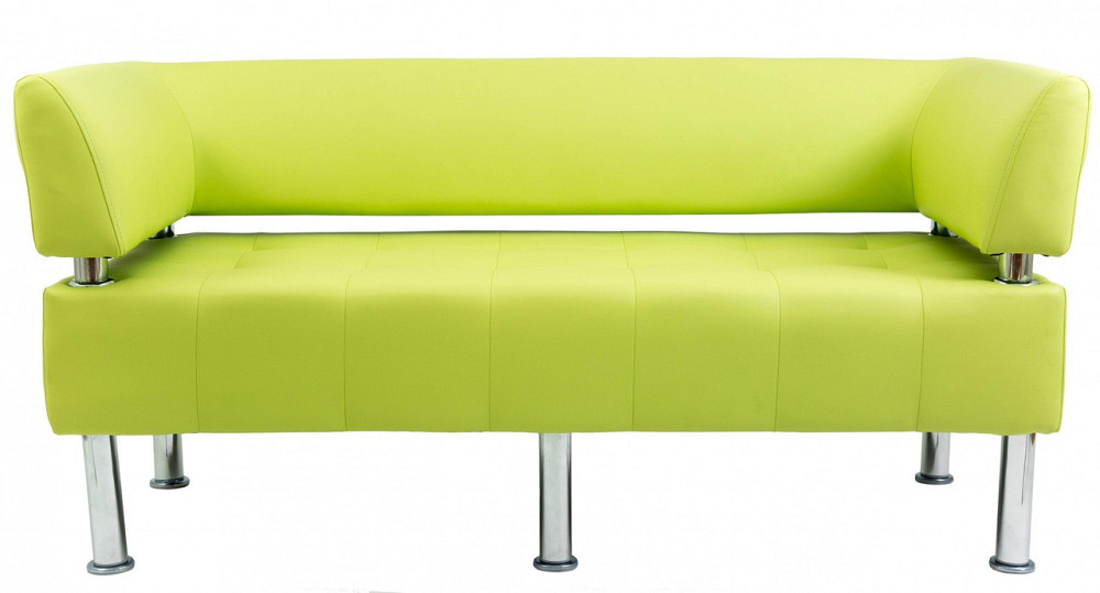 Диван Flay Office двойка со спинкой и подлокотниками 1550х650х750 Зеленый Киев - изображение 1