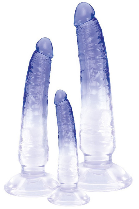 Набір прозорих анальних фалоімітаторів 3pcs natural dildo set Sex Aura Київ - фото 9