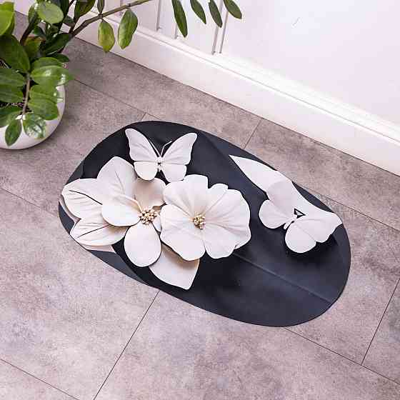 Jiamat Килимок для ванної кімнати з 3D-ефектом Petal Relief 38*58 см діатомітовий Чорний HP-42- Коломия