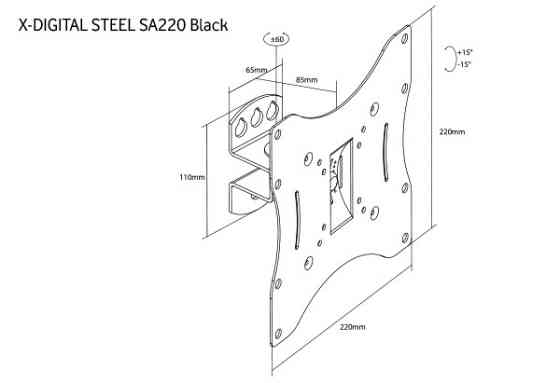 Кронштейн настінний X-Digital STEEL SA220 Black (6093239) Київ