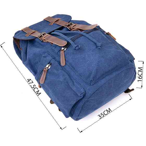 Рюкзак туристичний текстильний унісекс Vintage 20609 Синій Київ