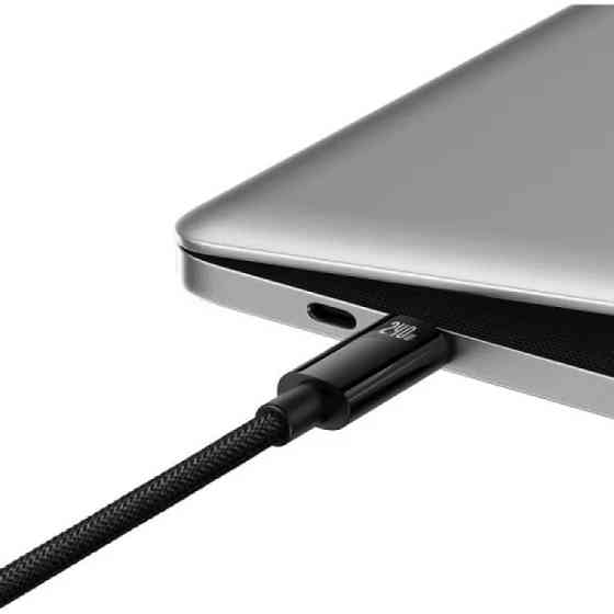 Кабель Type-C Baseus Tungsten Gold швидка зарядка та передача даних 240W 2m Black CAWJ040101 Одеса