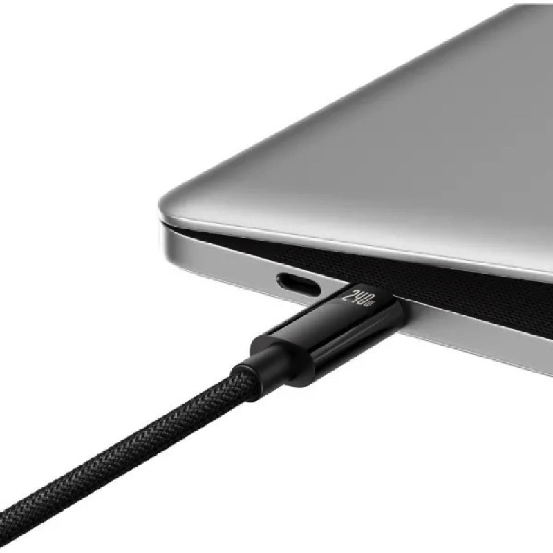 Кабель Type-C Baseus Tungsten Gold швидка зарядка та передача даних 240W 2m Black CAWJ040101 Одеса - фото 6