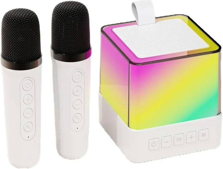 Дитяча караоке-колонка K18 з RGB-підсвічуванням, Bluetooth 5.1, 2 мікрофони, FM, USB, акумулятор Одеса - фото 1