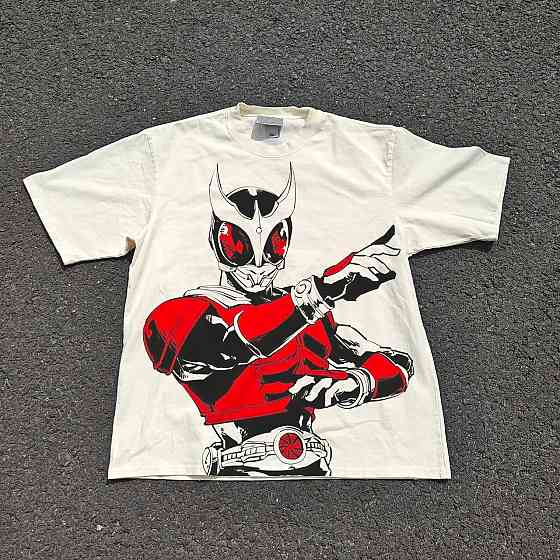 Футболка для хлопчика з принтом аніме Аніме Камен Рідер Кууга оверсайз (зріст від 165 до 180) Чорний Дніпро