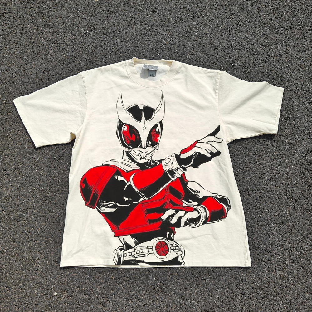 Футболка для хлопчика з принтом аніме Аніме Камен Рідер Кууга оверсайз (зріст від 165 до 180) Чорний Дніпро - фото 1