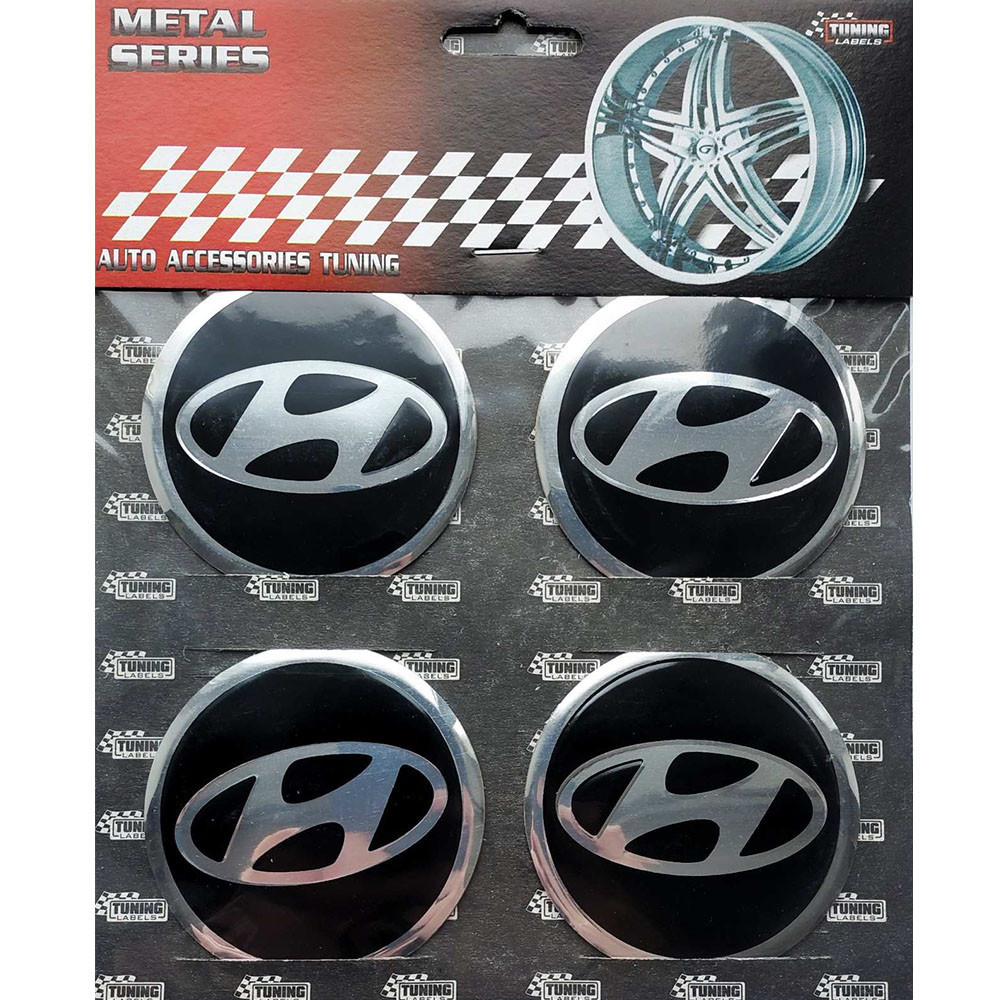 Наклейки на диски/ковпаки Hyundai 60мм 4шт чорний Вінниця - фото 1