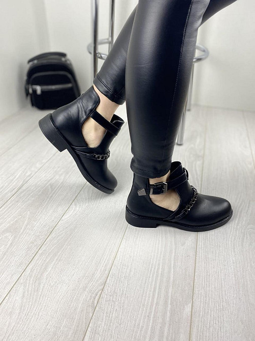 Жіночі черевики MENGTING чорні еко-шкіра 38р. (2029) Коломия - фото 2