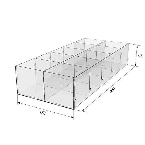 Коробка акриловая EKOSTAR  400х180х80 Киев
