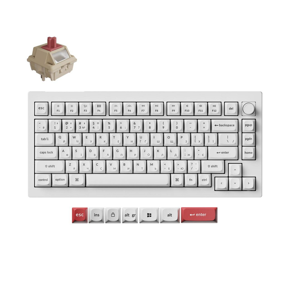 Клавіатура бездротова Keychron V1 Ultra Keychron Red Switch White RGB (V1U-F1-UA) ( 29008 ) Харьков - изображение 7