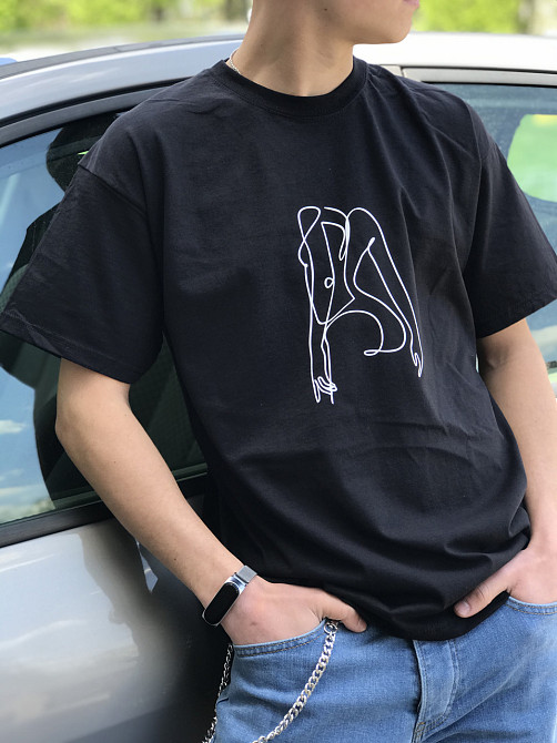 Мужская футболка Oversize с Арт принтом силуэта. Черновцы - изображение 1