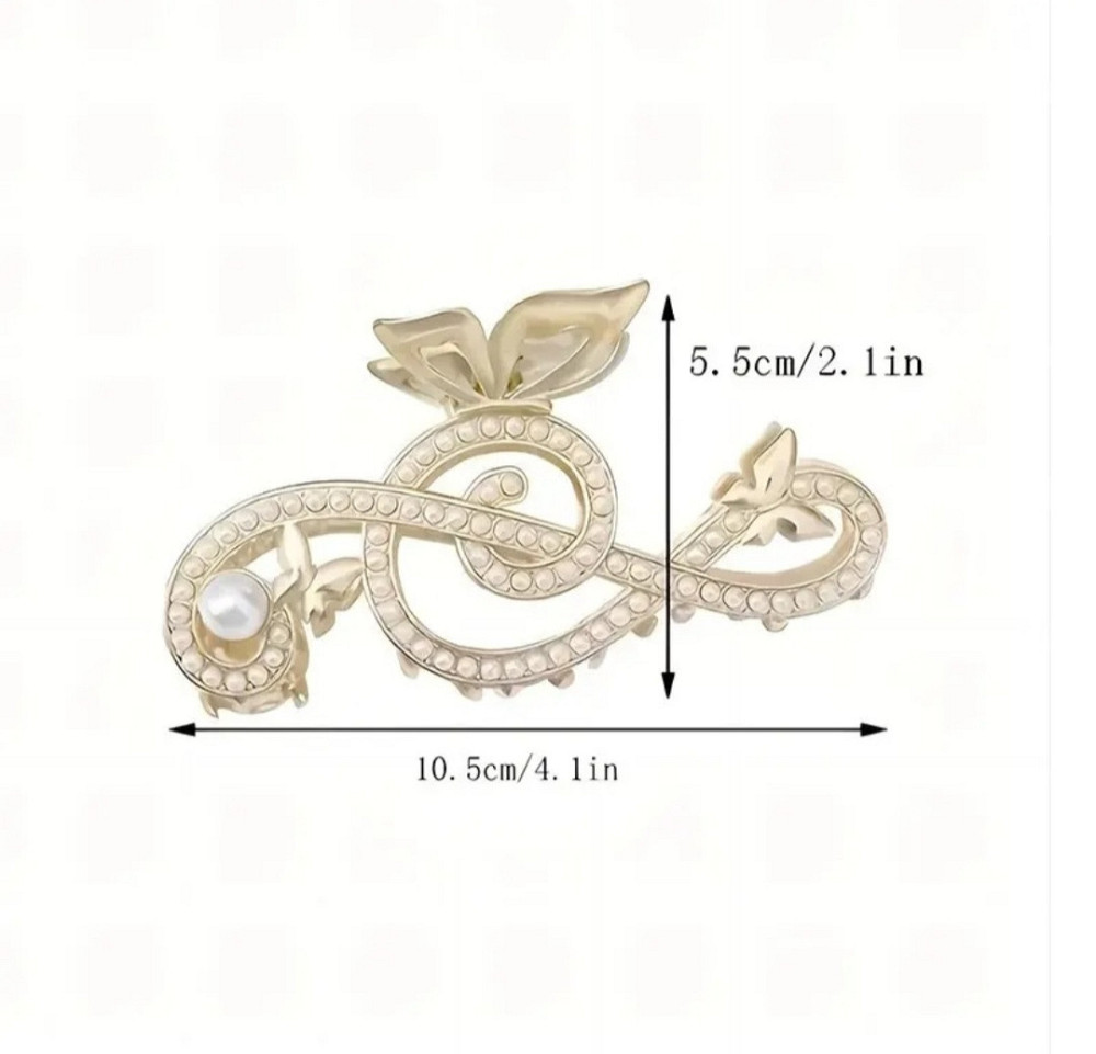 Шпилька-крабік для волосся "Нота з метеликом" Сміла - фото 2