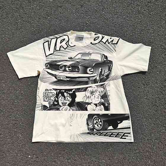 Футболка чоловіча з принтом аніме Аніме Гунсмітх Катс Раллй оверсайз (S/M/L) Черний Дніпро