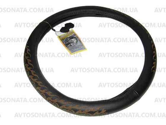 Оплетка кожа 120713 BK M черная с узором/один шов Винница