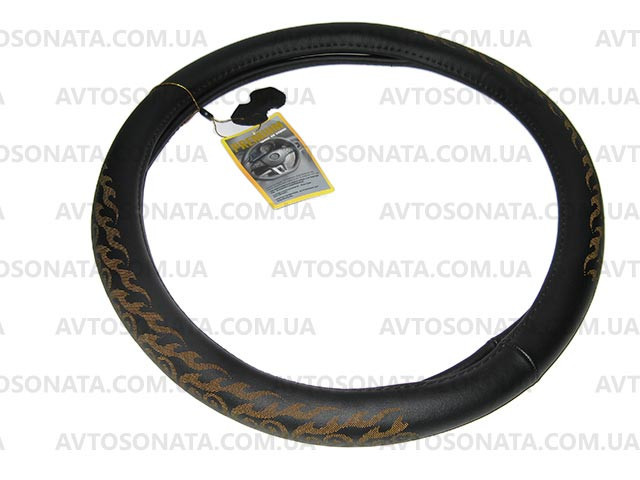 Оплетка кожа 120713 BK M черная с узором/один шов Винница - изображение 2