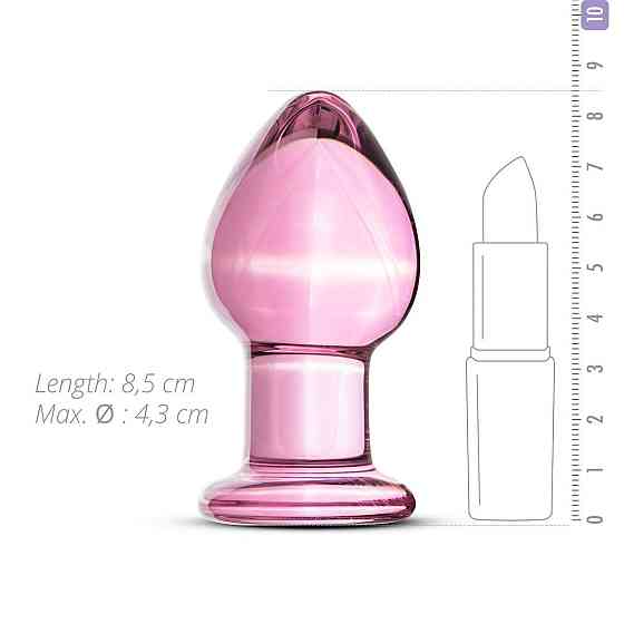 Рожева анальна пробка зі скла Gildo Pink Glass Buttplug Sex Aura Київ