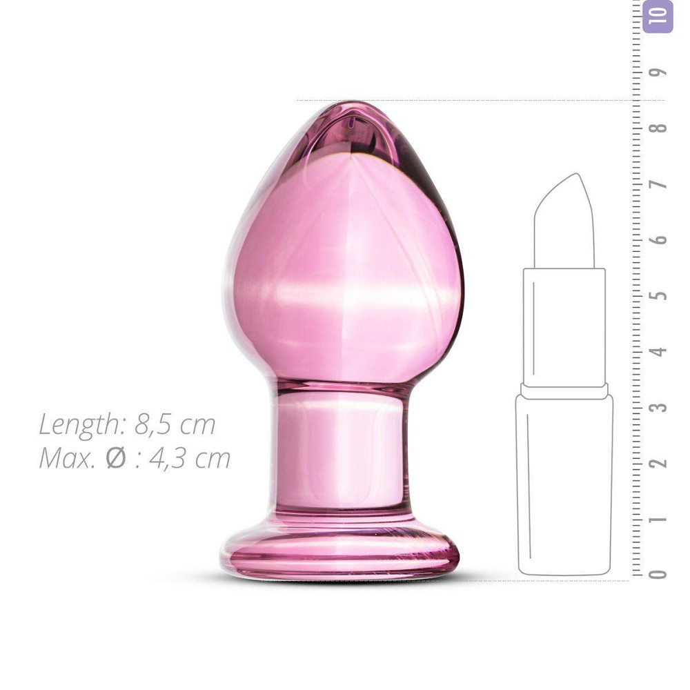 Рожева анальна пробка зі скла Gildo Pink Glass Buttplug Sex Aura Київ - фото 3