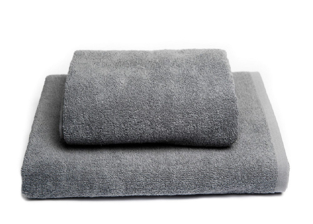 Рушник махровий Ideal Textile 50х90 см щільний з коротким ворсом 450 г/м2 Сірий Чернівці - фото 1