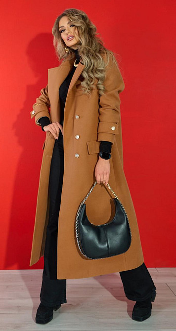 Лаконічне пальто з красивою фурнітурою (42) Київ - фото 1