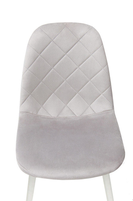 Стілець Ембер-L, білий/велюр світло-сірий Київ - фото 1