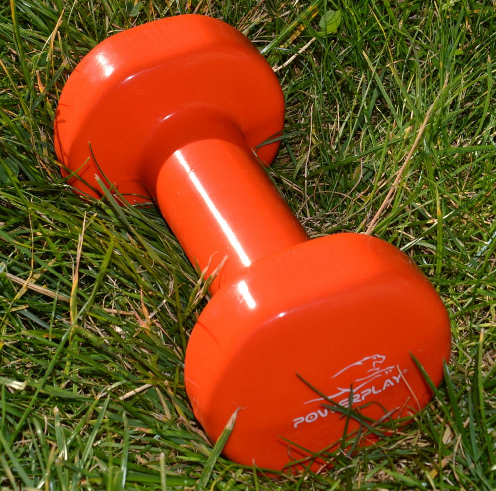 Гантель для фітнесу, аеробіки, силових тренувань розвитку витривалості вінілова PowerPlay 4 кг, Помаранчева 1 шт Київ - фото 10