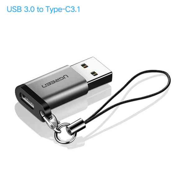 Переходник-адаптер USB 3.0 к Type-C Ugreen US276 (Темно-серый) Николаев