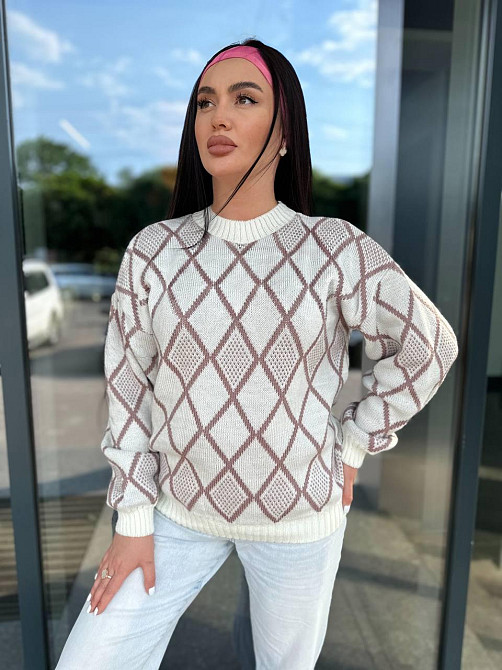 Женский модный вязаный свитер с орнаментом. 42-56р Киев - изображение 6