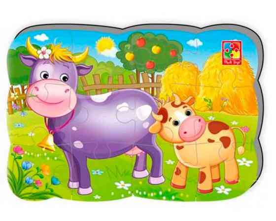 Дитячі пазли на магніті "Корова і теля" А5 VT3205-74, 12 елементів Вінниця