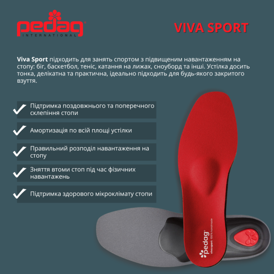 Спортивная ортопедическая каркасная стелька Viva Sport Днепр