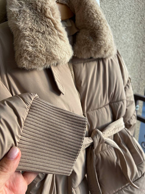 Куртка женская Snow Passion 6211 пилот с поясом мех удлиненная бежевая, бежевый, 44 Киев - изображение 14