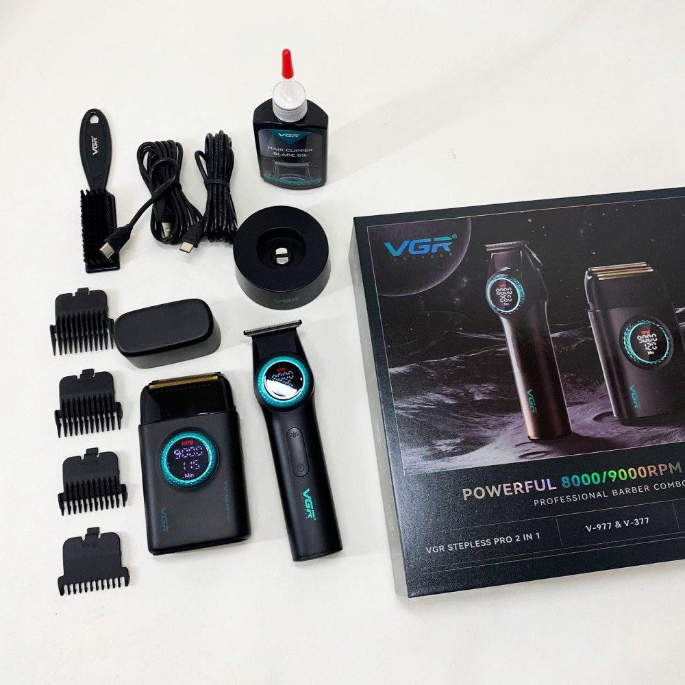 Машинка для стрижки волос и бритья VGR 2 в 1 V-977 V-377, Машинка для стрижки с мощным аккумулятором LZ-57 Львов - изображение 9