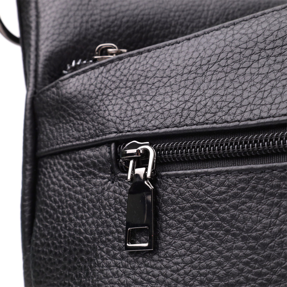 Женская сумка с двумя ремешками из натуральной кожи Vintage 23053 Черный Киев - изображение 6