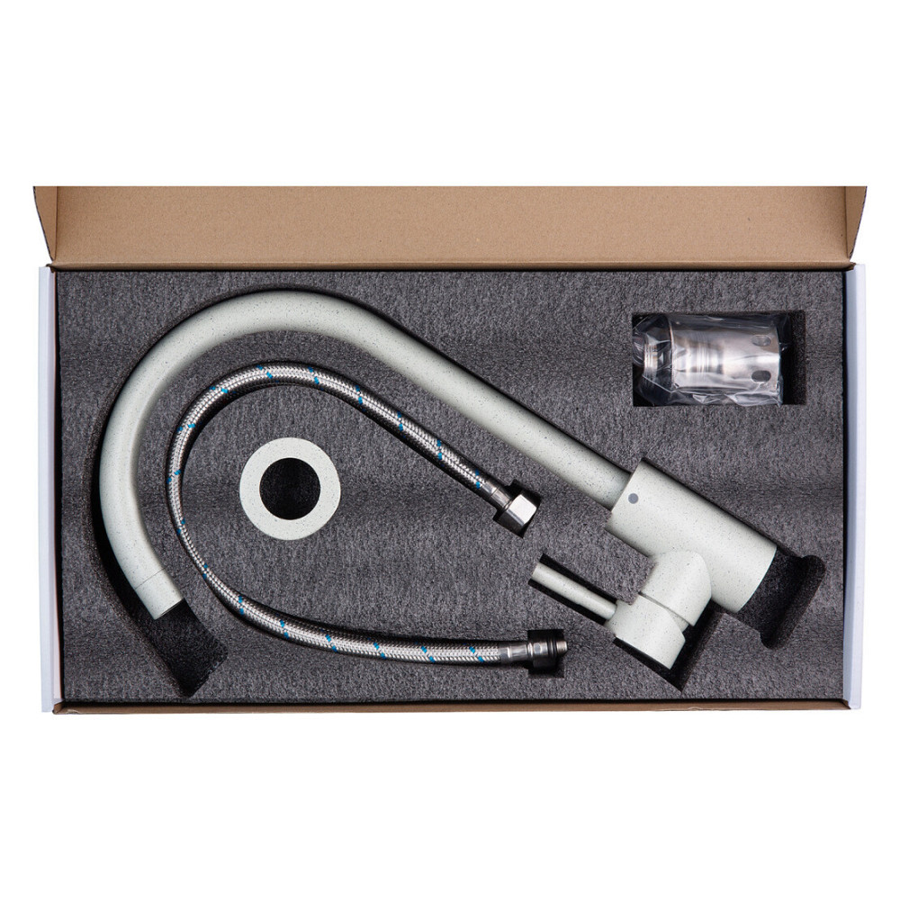 Змішувач для кухні Kroner KRP Edelstahl Klassisch - GRA035 білий пісок Київ - фото 8