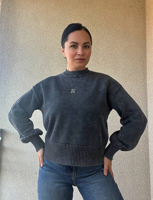 Светр жіночий A-N 870 варений ведмедик камінчики середня довжина оверсайз 44-48, чорний, 44-48 Київ - фото 13