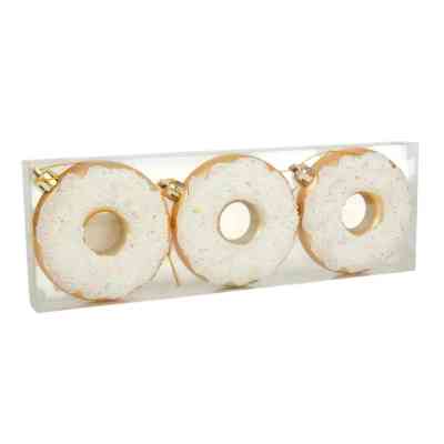 Елочная игрушка Chomik пластикові Пончики 3 шт, 8см, білі (5901292677169_2) Вінниця